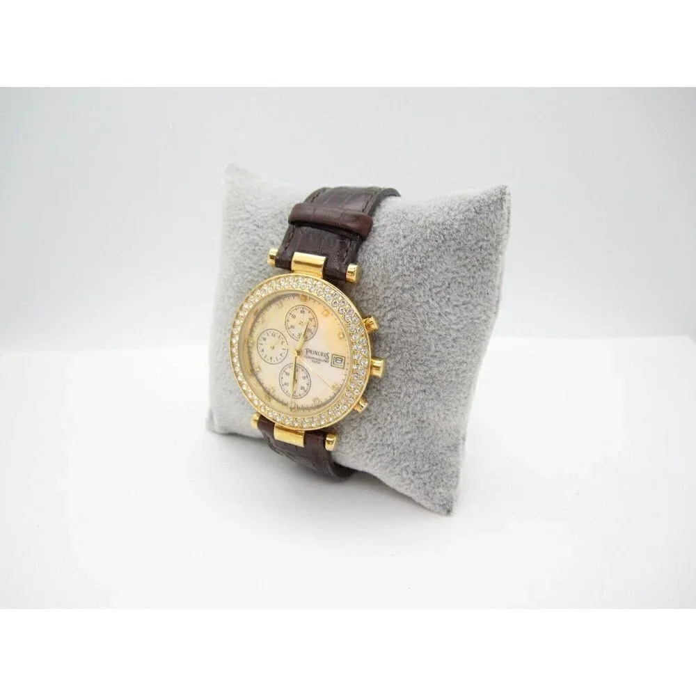 Women Princess Paris Chrono Quartz WR Analog 37mm Dial Causal Round Watch (F773)